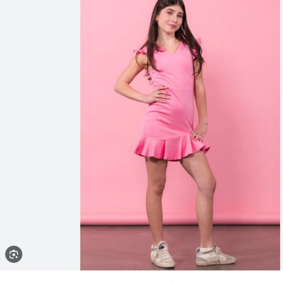 Miss Behave Girls Size 14 Light Pink Fiona Ruffle Dress NEW - Picture 9 of 9